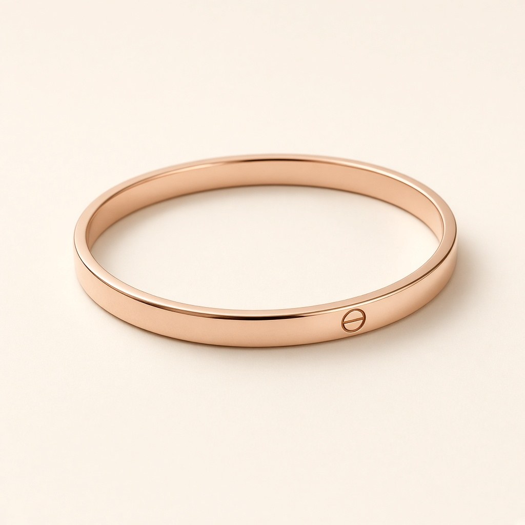 Ribbon Bangle in rose gold