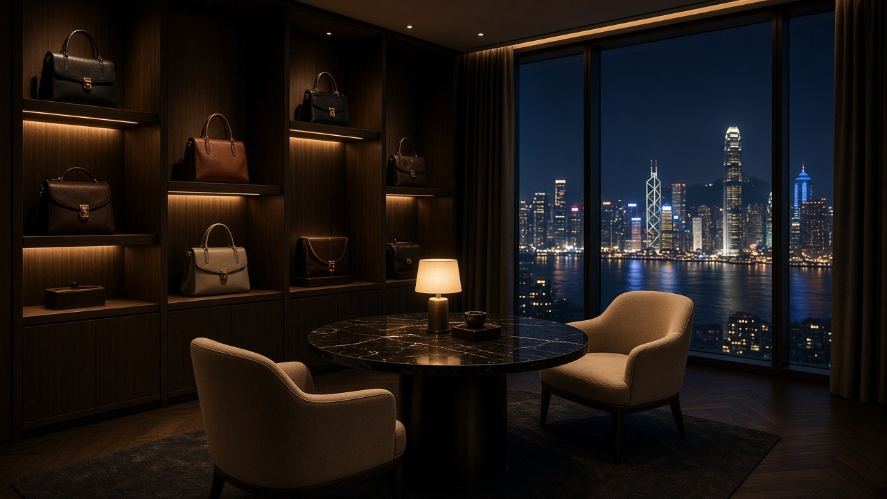 Private viewing salon with city night view